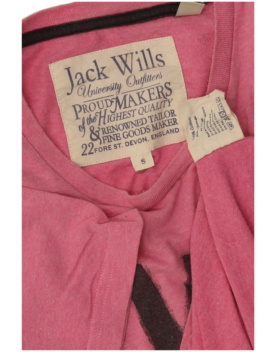 Мужская футболка с рисунком JACK WILLS, маленький розовый хлопковый топ