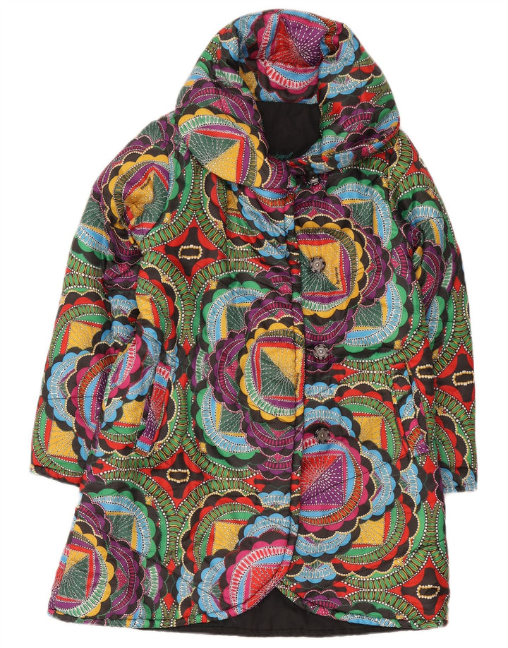 Женская стеганая куртка Desigual UK 10, маленький разноцветный полиэстер с геометрическим рисунком