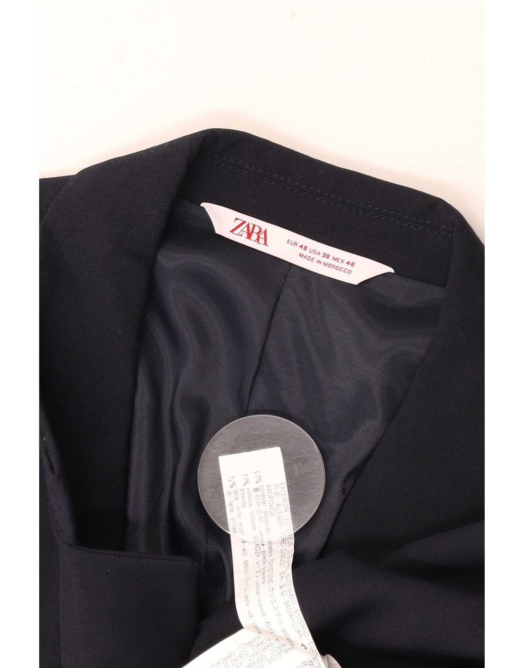 Мужской пиджак на двух пуговицах Zara IT 48, средний темно-синий, полиэстер