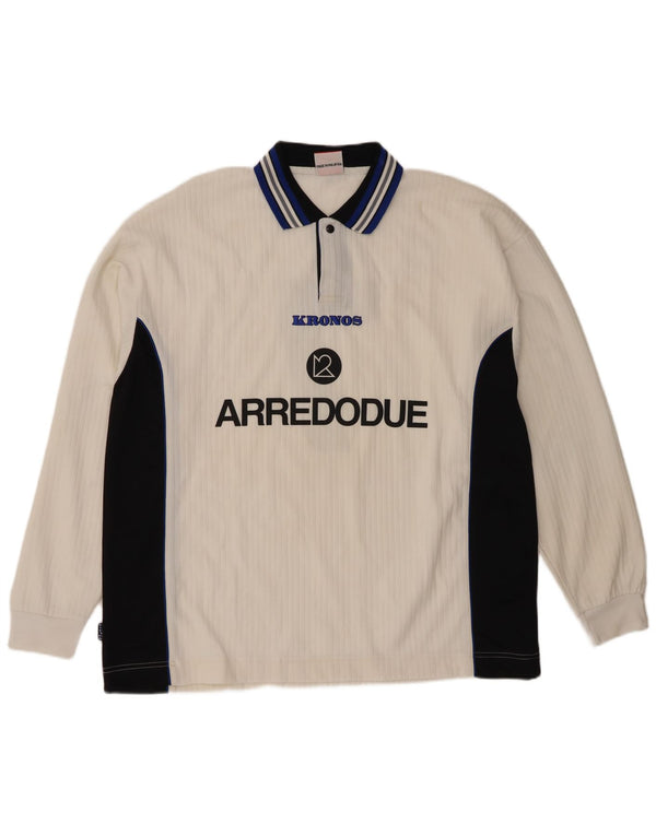 Мужская рубашка-поло для регби с длинным рукавом Kronos XL, белый полиэстер