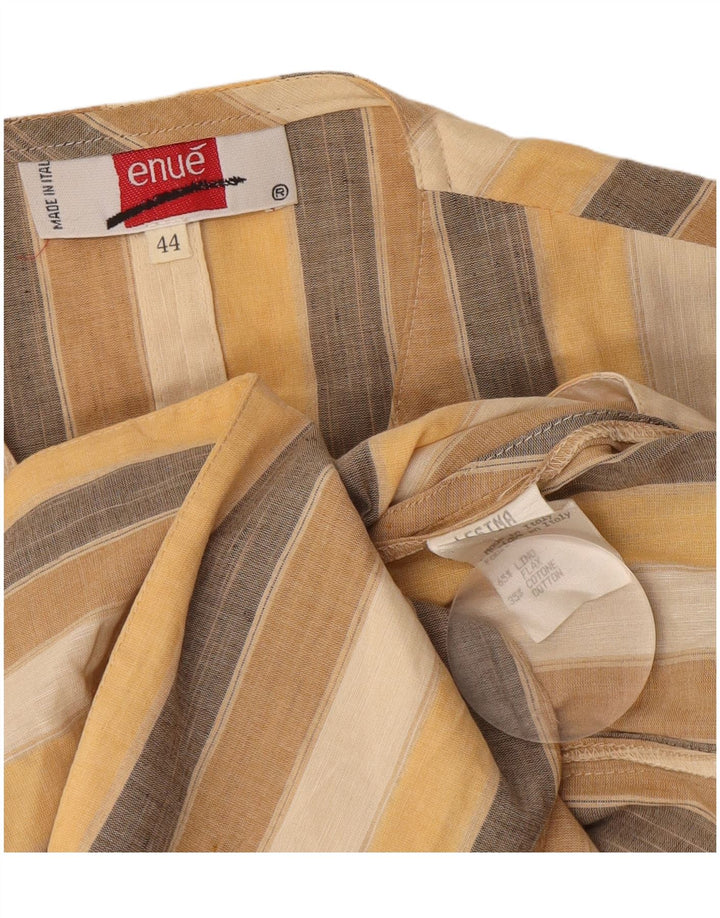 Винтажный женский пиджак без рукавов IT 44, средний, разноцветный в полоску