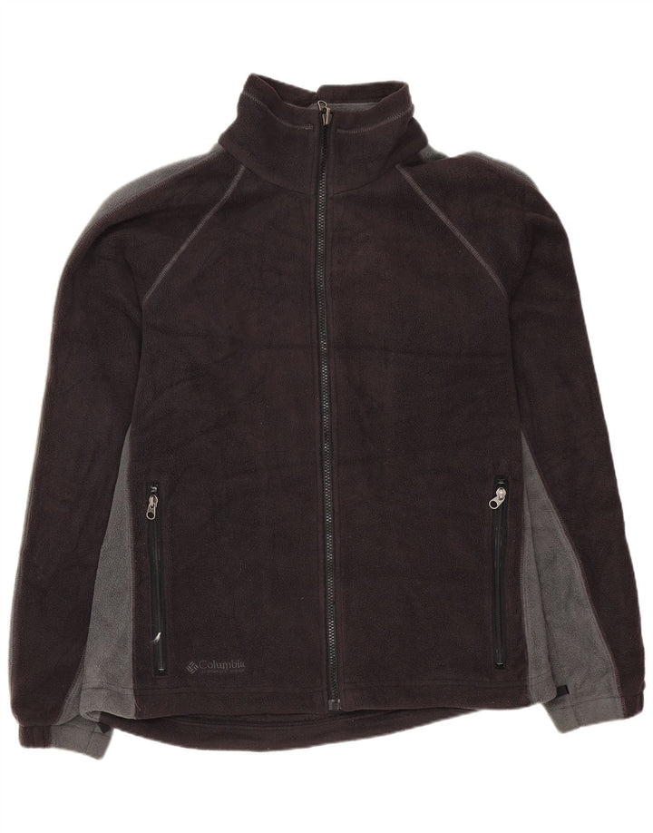 Мужская флисовая куртка COLUMBIA Interchange UK 38, средний черный цвет с цветными блоками