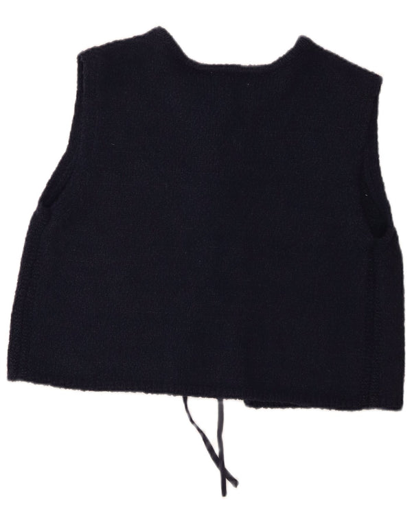 Женский кардиган без рукавов Marks & Spencer UK 12, средний темно-синий