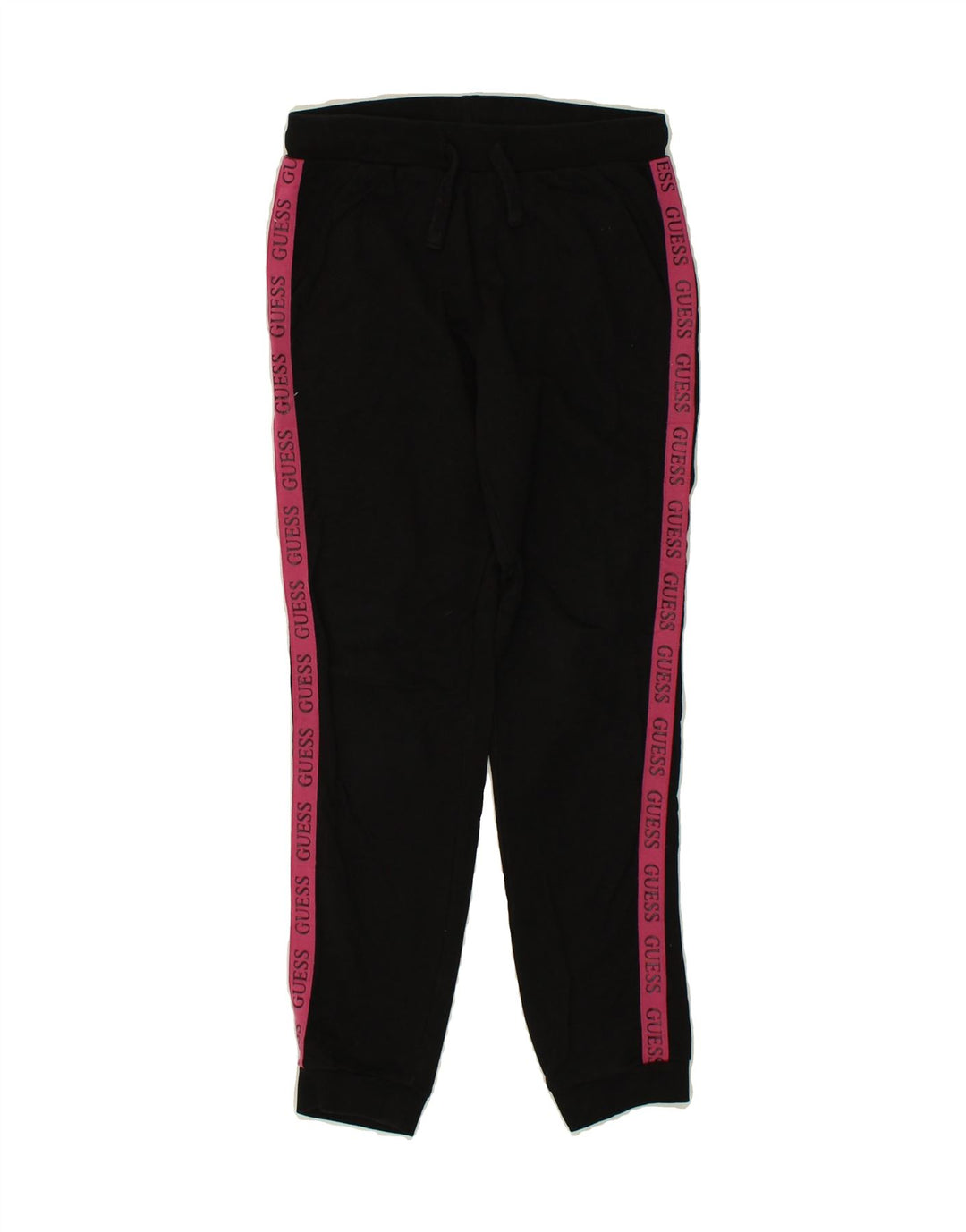 GUESS Girls Graphic Tracksuit Trousers Joggers 9-10 Years Black Cotton | Vintage Guess | Thrift | Second-Hand Guess | Used Clothing | Messina Hembry 