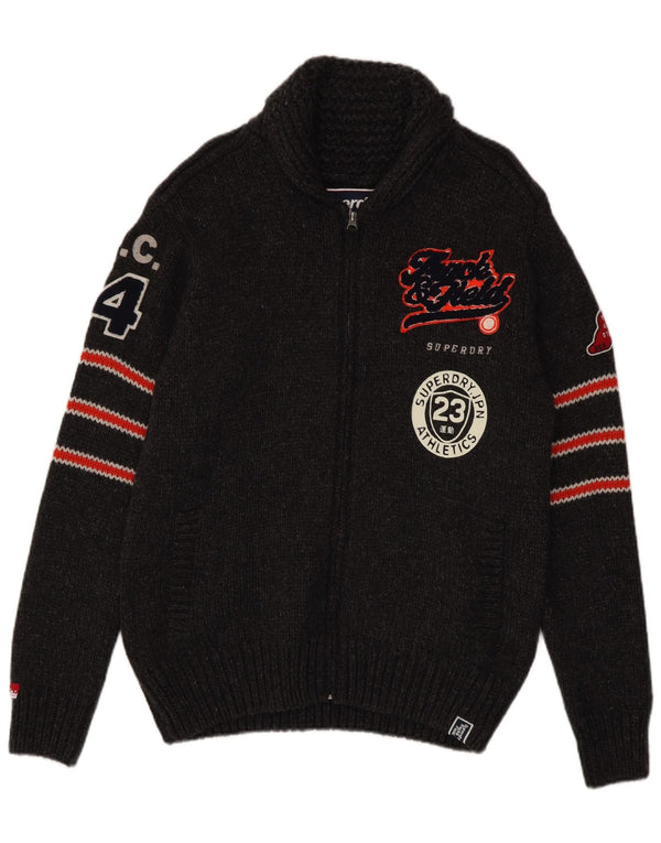Мужской кардиган с рисунком Superdry XL, серый акрил в полоску