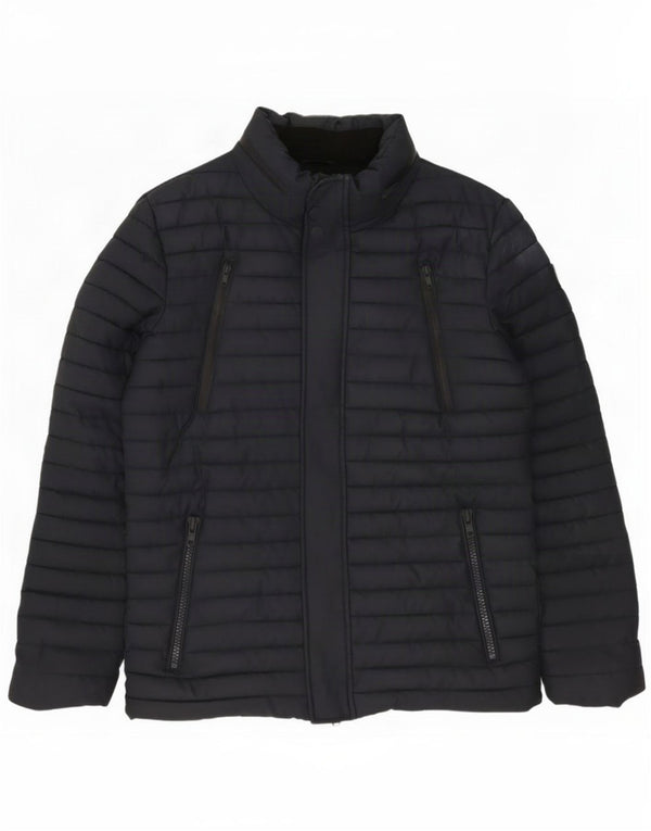 Мужская стеганая куртка Superdry UK 40, большая темно-синяя, полиэстер