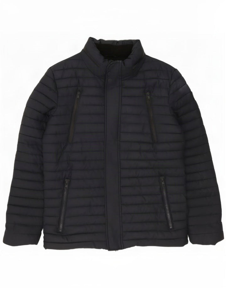 Мужская стеганая куртка Superdry UK 40, большая темно-синяя, полиэстер