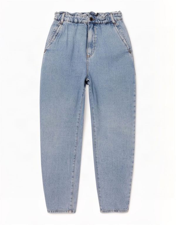 Женские зауженные джинсы Zara с высокой талией EU 38, маленькие W28 L26, синие, хлопок