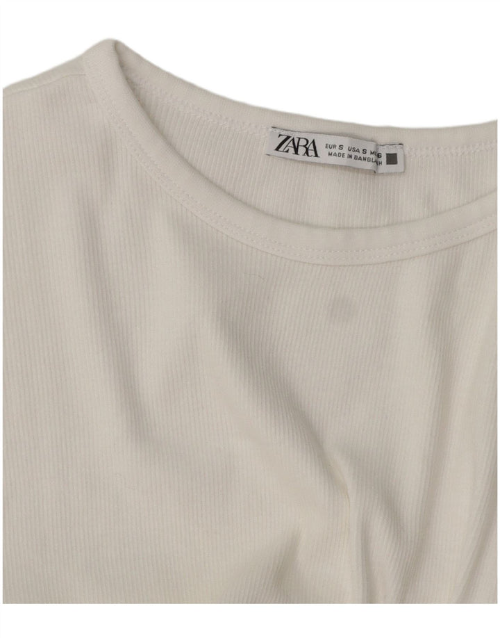 Женская футболка Zara Top UK 10, маленькая белая