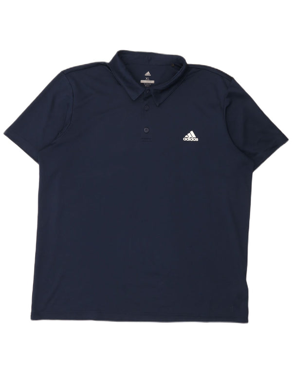 Мужская рубашка-поло Adidas Climalite XL темно-синяя из полиэстера