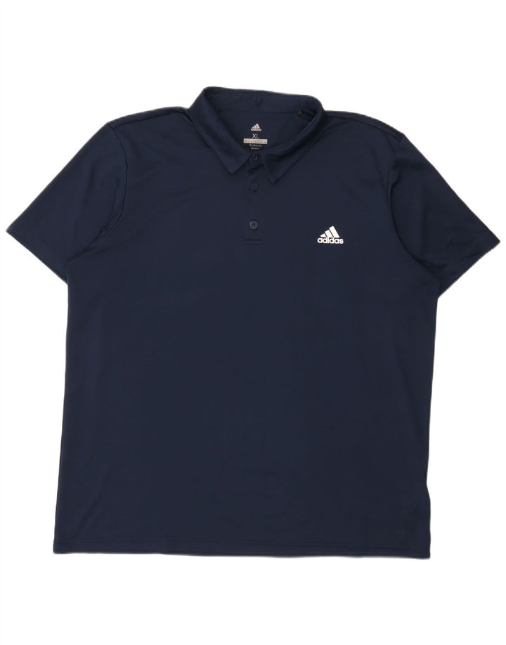 Мужская рубашка-поло Adidas Climalite XL темно-синяя из полиэстера