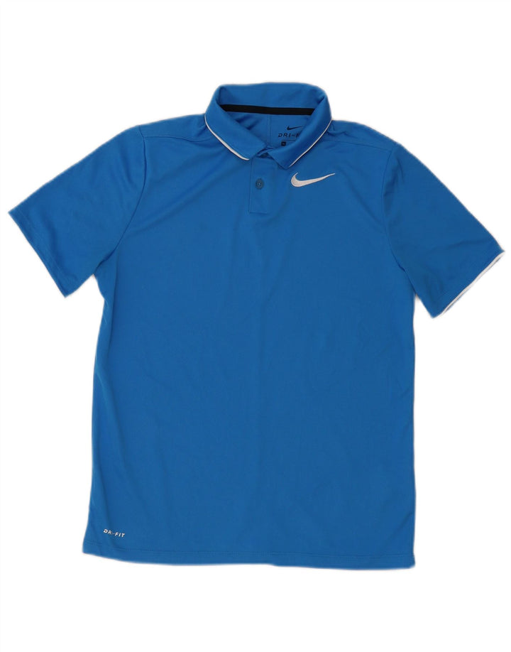 NIKE Boys Dri Fit Polo Shirt 13-14 Years XL  Blue Polyester