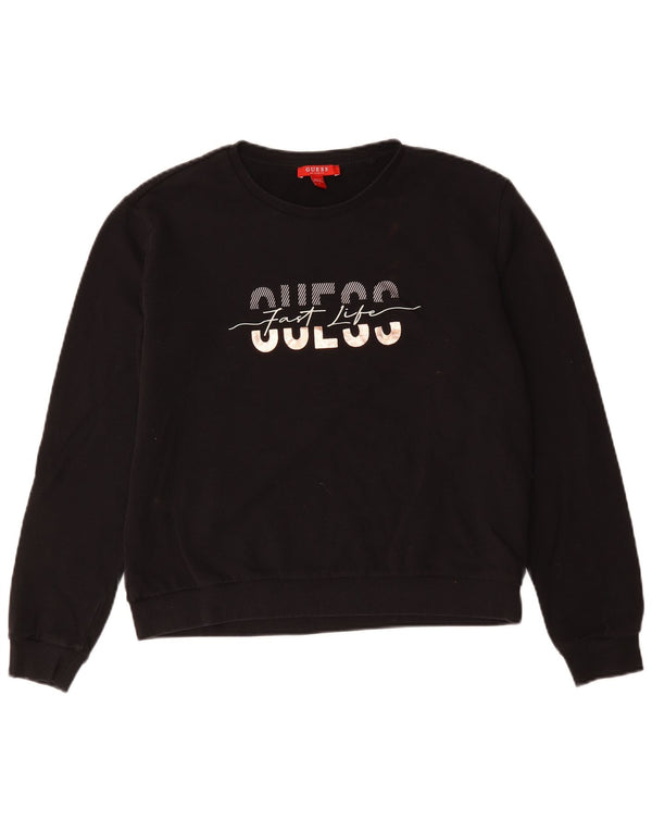 Женский свитер Guess с рисунком UK 16, большой черный хлопок