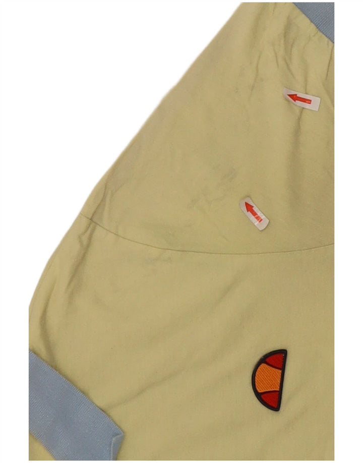 Мужская рубашка-поло Ellesse, большая желтая хлопковая рубашка с цветными блоками