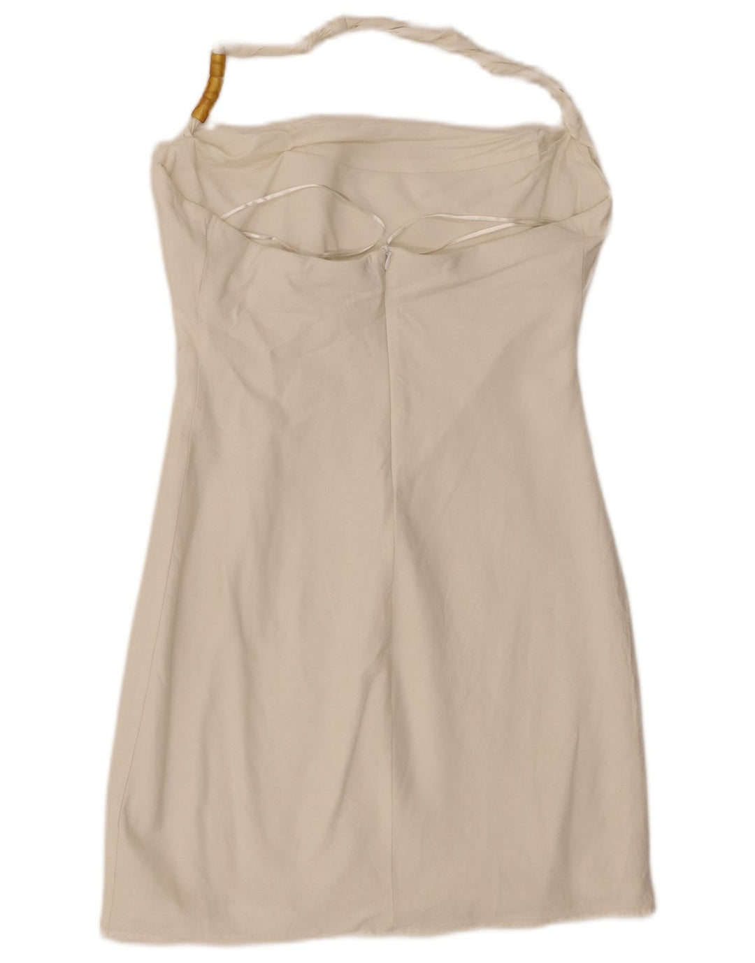Женское мини-платье с бретельками Zara UK 14, большое белое, вискоза