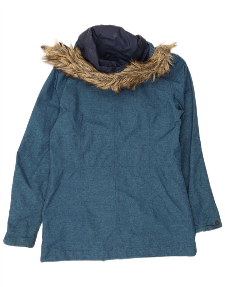 Женская парка Jack Wolfskin с капюшоном UK 10, маленький синий полиэстер