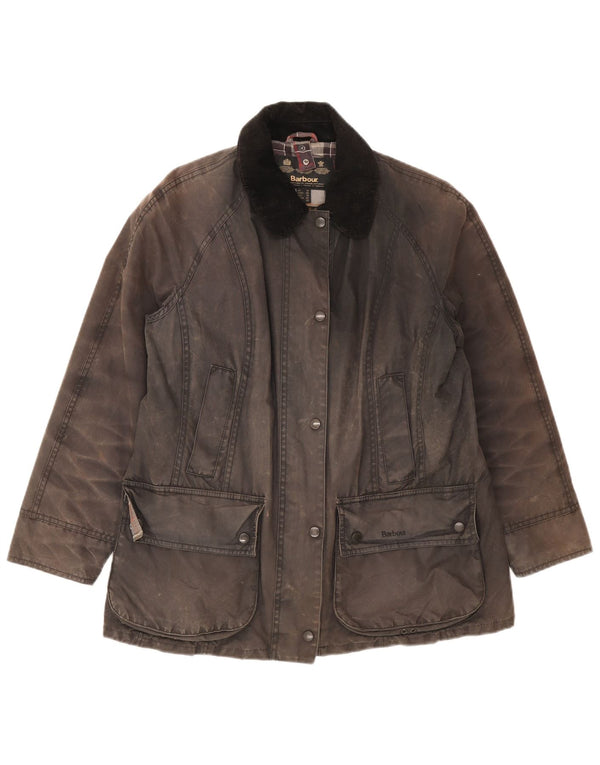 Женская куртка Barbour из вощеного хлопка UK 14, большая серая