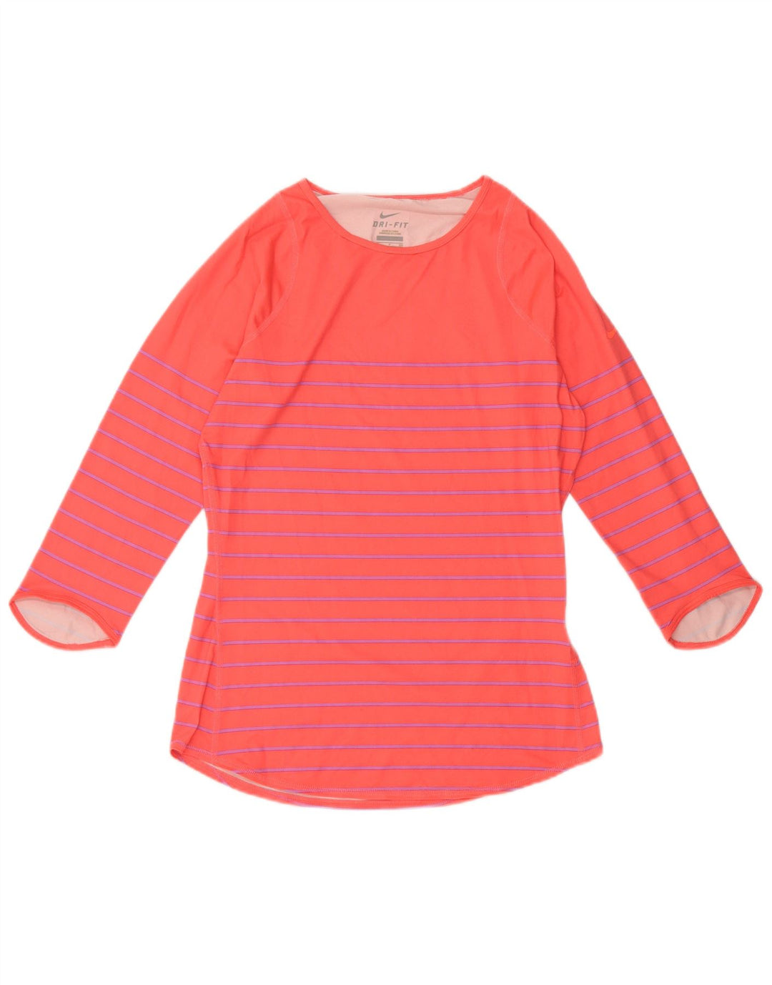 Женский топ NIKE Dri Fit с рукавом 3/4, UK 10, маленький полиэстер в розовую полоску