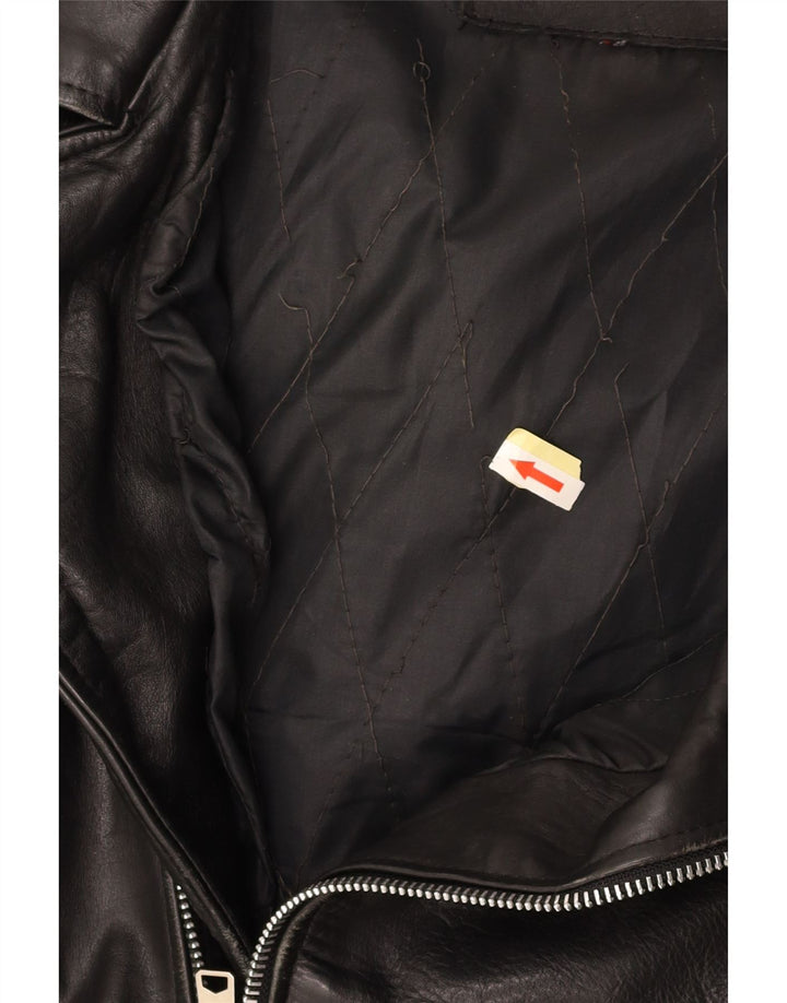 Мужская кожаная косуха VINTAGE UK 36, маленькая, черная