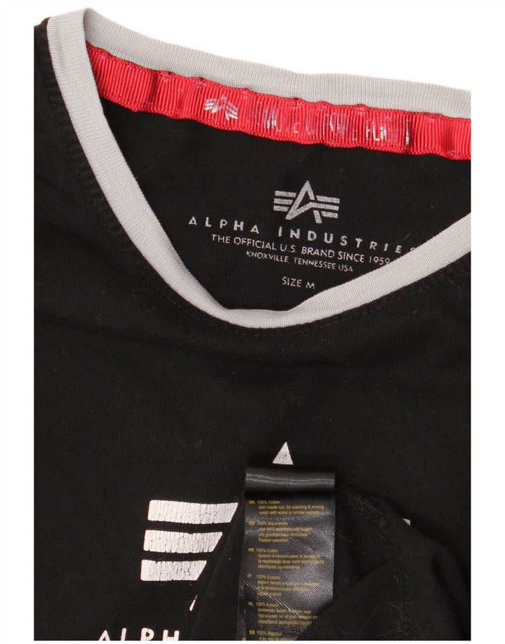 ALPHA INDUSTRIES Женская футболка с рисунком Top UK 14, средний черный хлопок