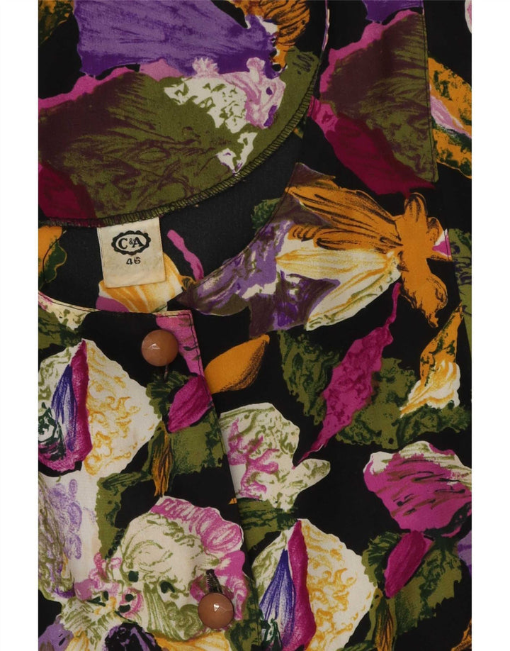 Женская блузка-рубашка C&A с рукавом 3/4, EU 46 XL, разноцветный полиэстер с цветочным принтом