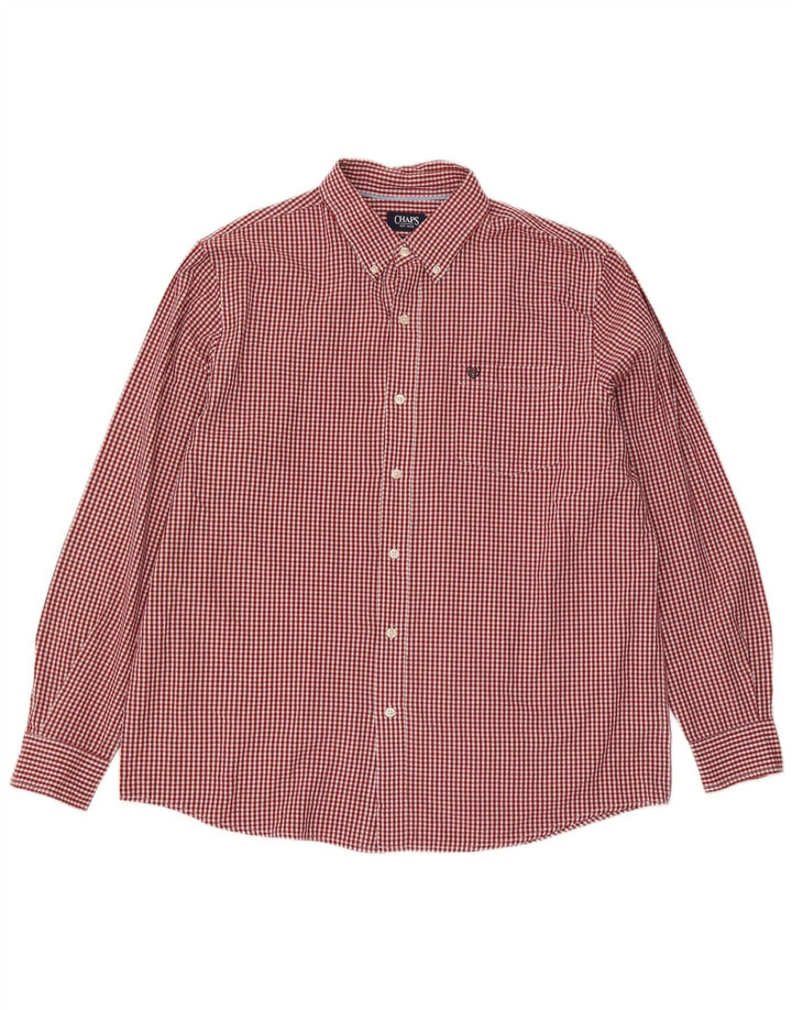Мужская рубашка Chaps XL из хлопка в красную клетку