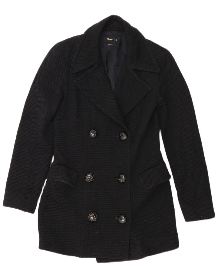 Massimo Dutti Женский двубортный пиджак EU 36 XS Черный Полиамид
