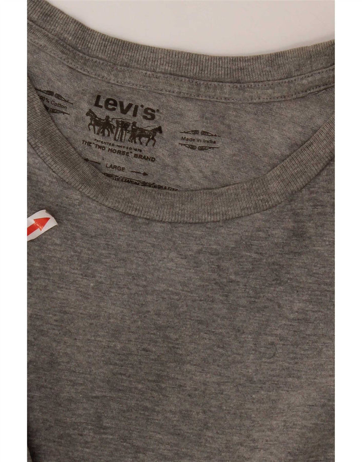 Мужская футболка Levi's, большой серый хлопок