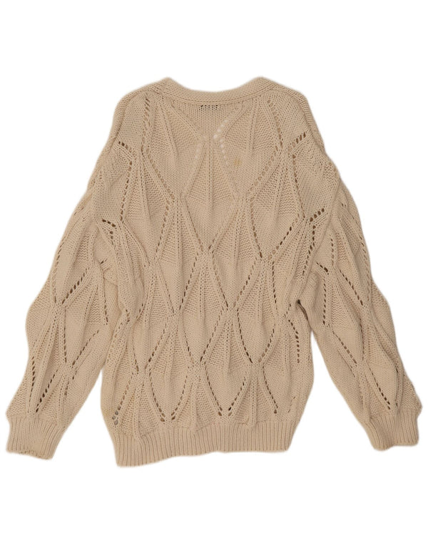 Женский кардиган Zara UK 14, хлопковый средний бежевый цвет