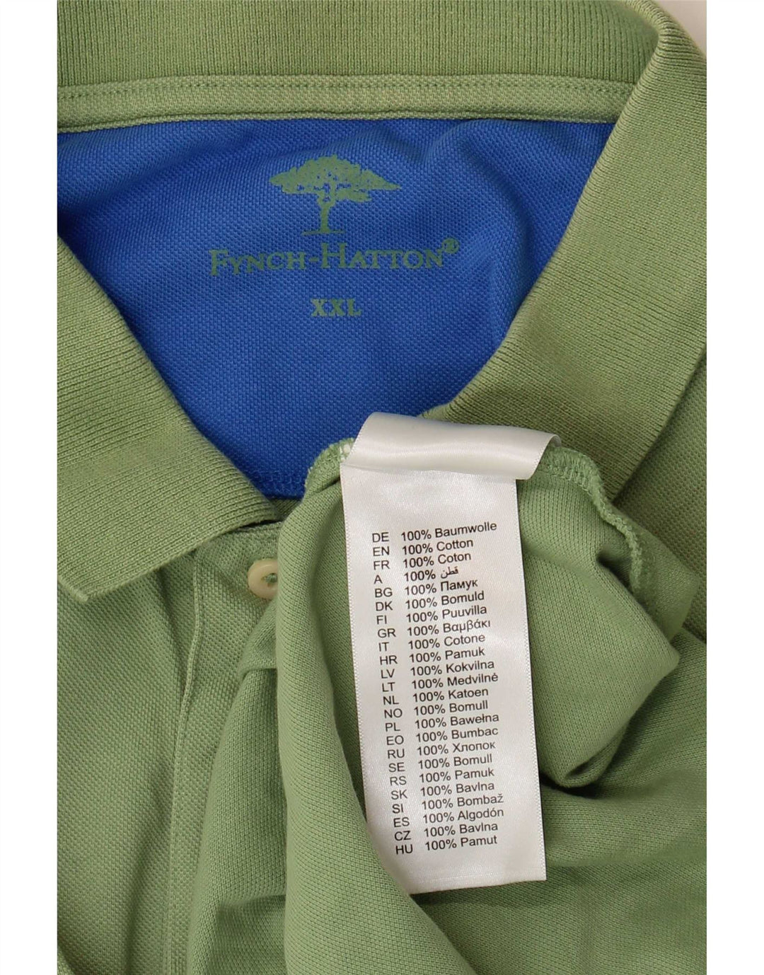 Мужская рубашка поло Fynch Hatton 2XL, зеленый хлопок