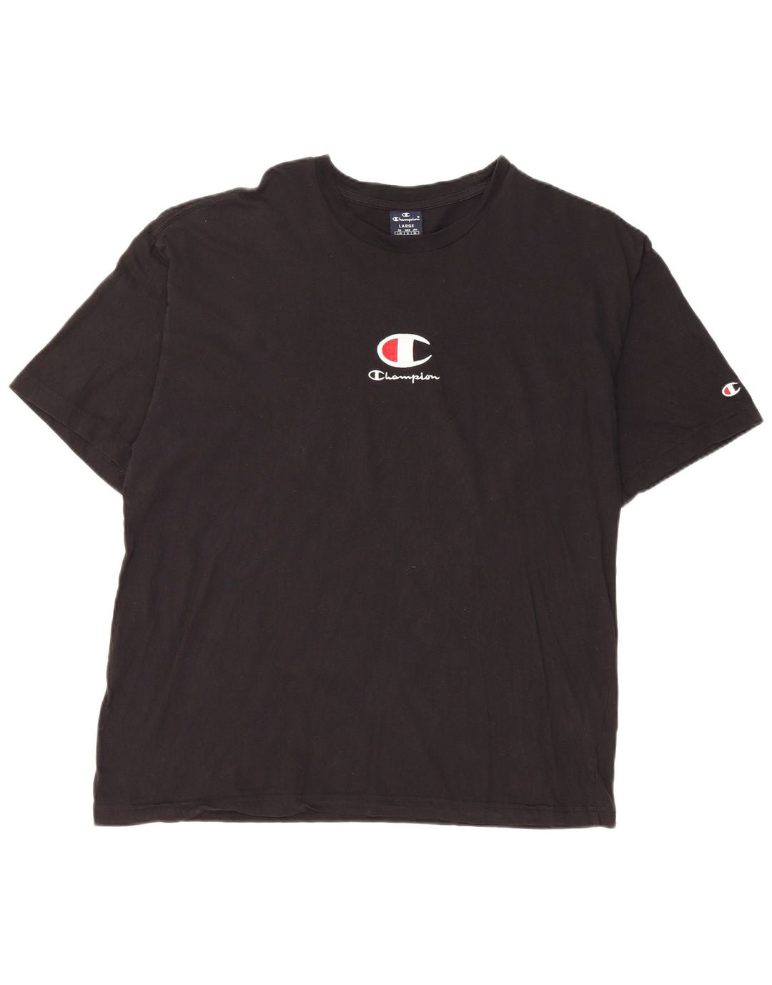 Мужская футболка с рисунком Champion, большая черная хлопковая футболка