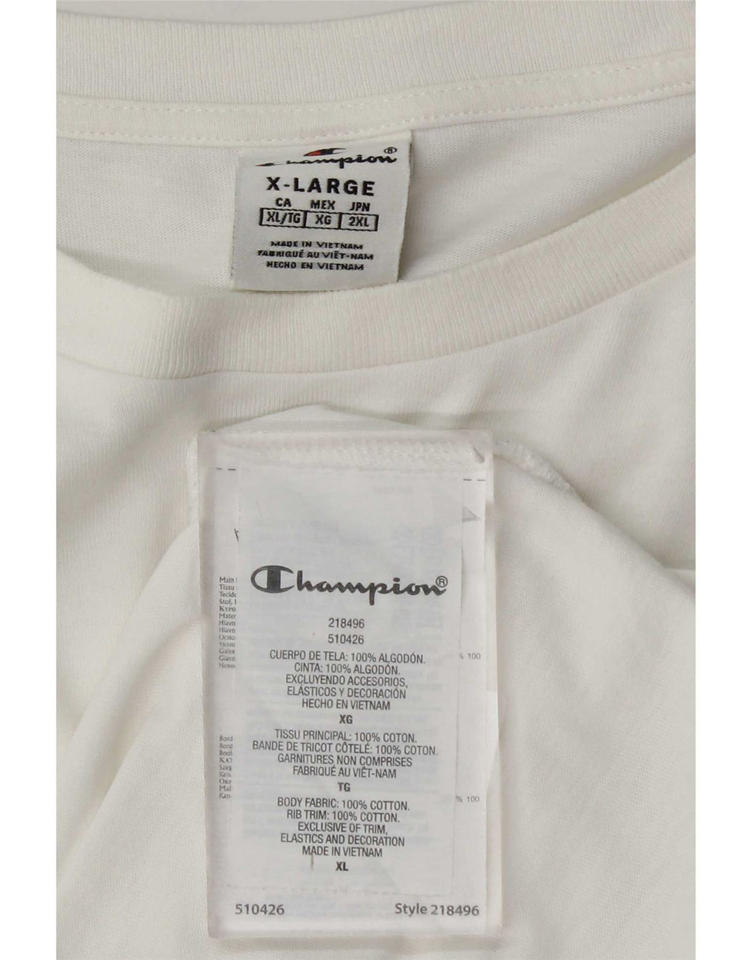 Мужская футболка Champion XL, белый хлопок