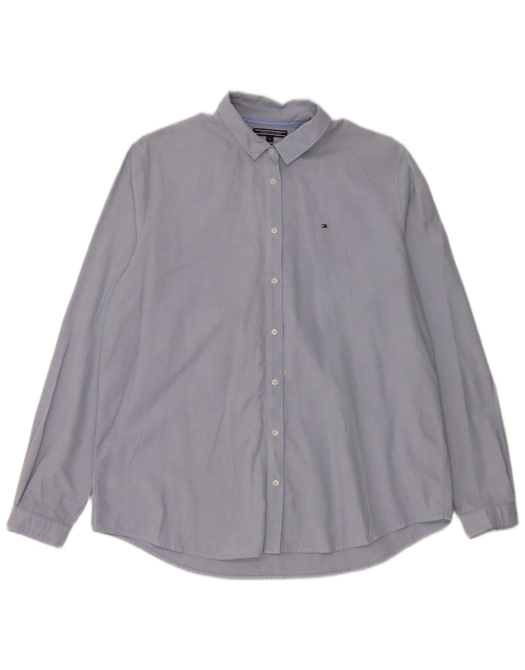 TOMMY HILFIGER Женская рубашка стандартного кроя, размер США 10, большой синий хлопок