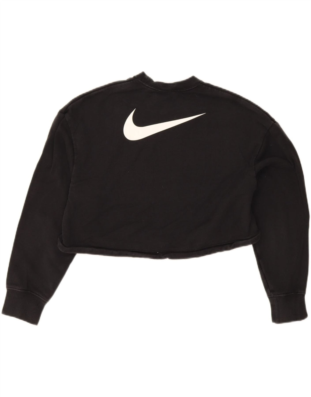 Женский укороченный свитшот с графическим рисунком Nike UK 12, средний черный хлопковый джемпер