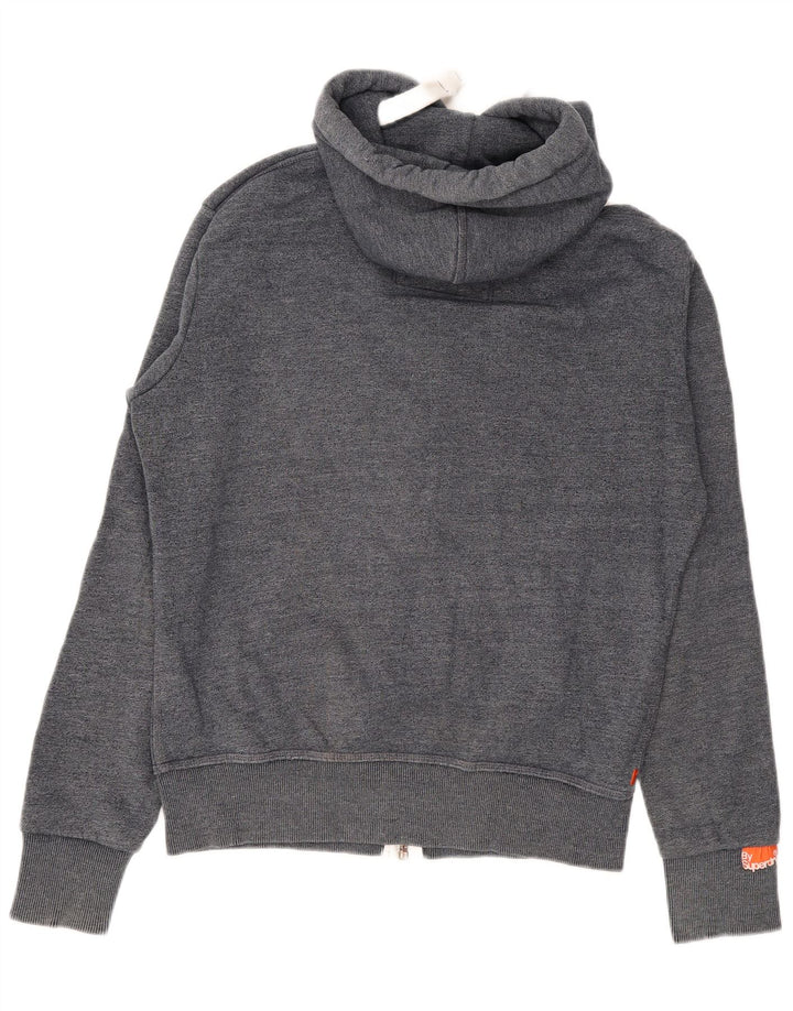 Мужской свитер с капюшоном на молнии Superdry среднего серого цвета, хлопок