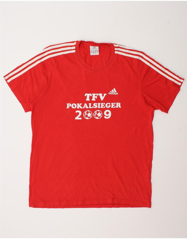 Adidas Мужская футболка с рисунком Top UK 46/48 XL Красный хлопок