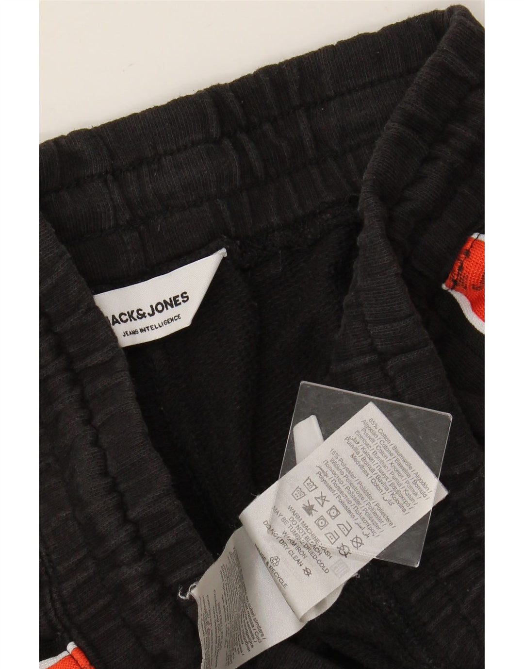 Мужские спортивные шорты JACK & JONES с графическим рисунком, средний черный, хлопок с цветными блоками