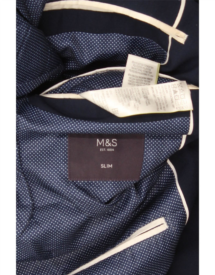 Мужской тонкий пиджак Marks & Spencer с 2 пуговицами, Великобритания 38, средний темно-синий