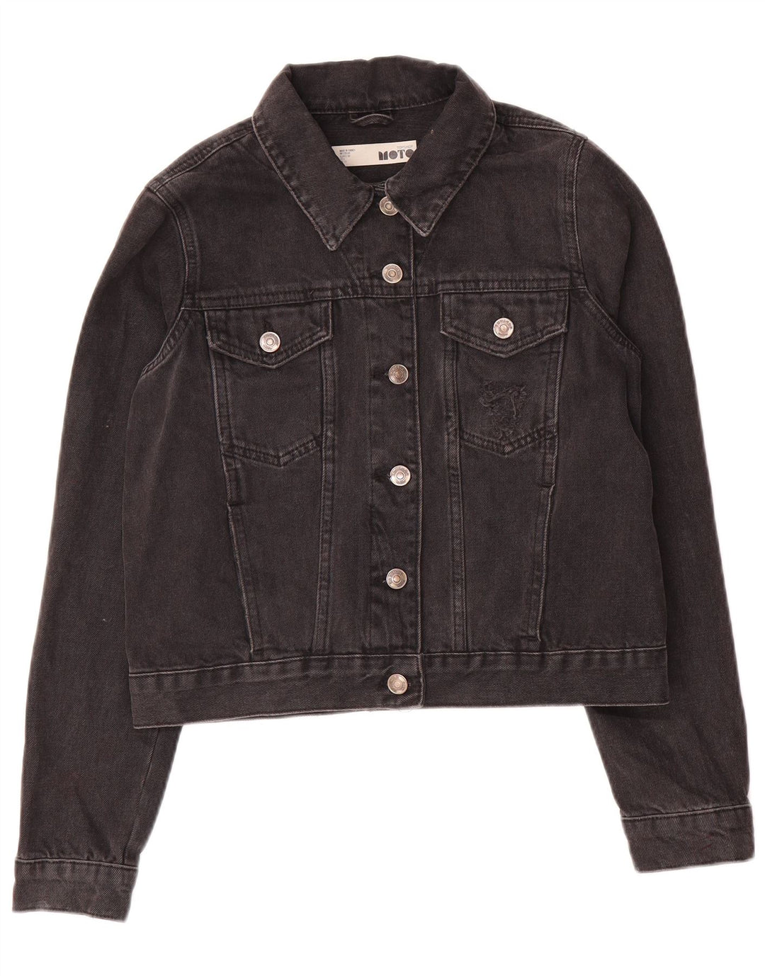 Женская укороченная джинсовая куртка Topshop UK 10, маленькая серая