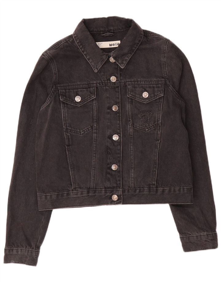 Женская укороченная джинсовая куртка Topshop UK 10, маленькая серая