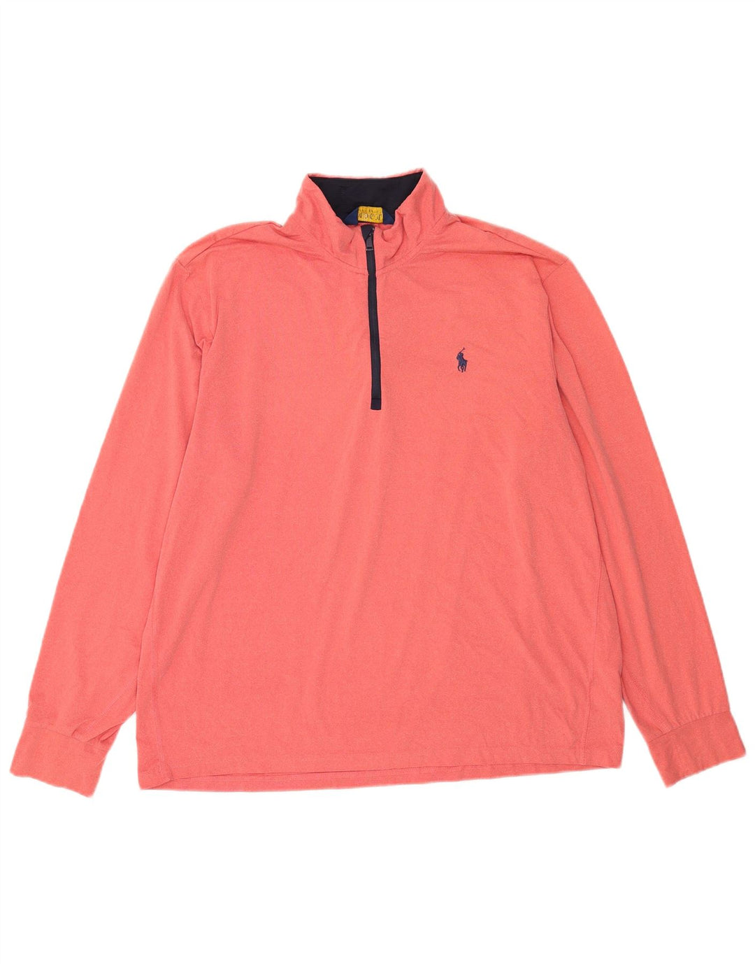 Мужской пуловер с воротником на молнии Polo Ralph Lauren, спортивный костюм, топ XL, розовый полиэстер