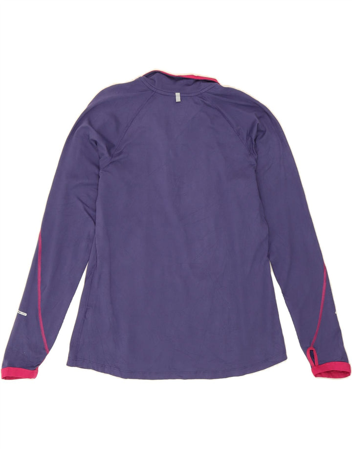 NIKE Womens Dri Fit Zip Neck Pullover Tracksuit Top UK 16 Large Purple Vintage Nike and Second-Hand Nike from Messina Hembry 