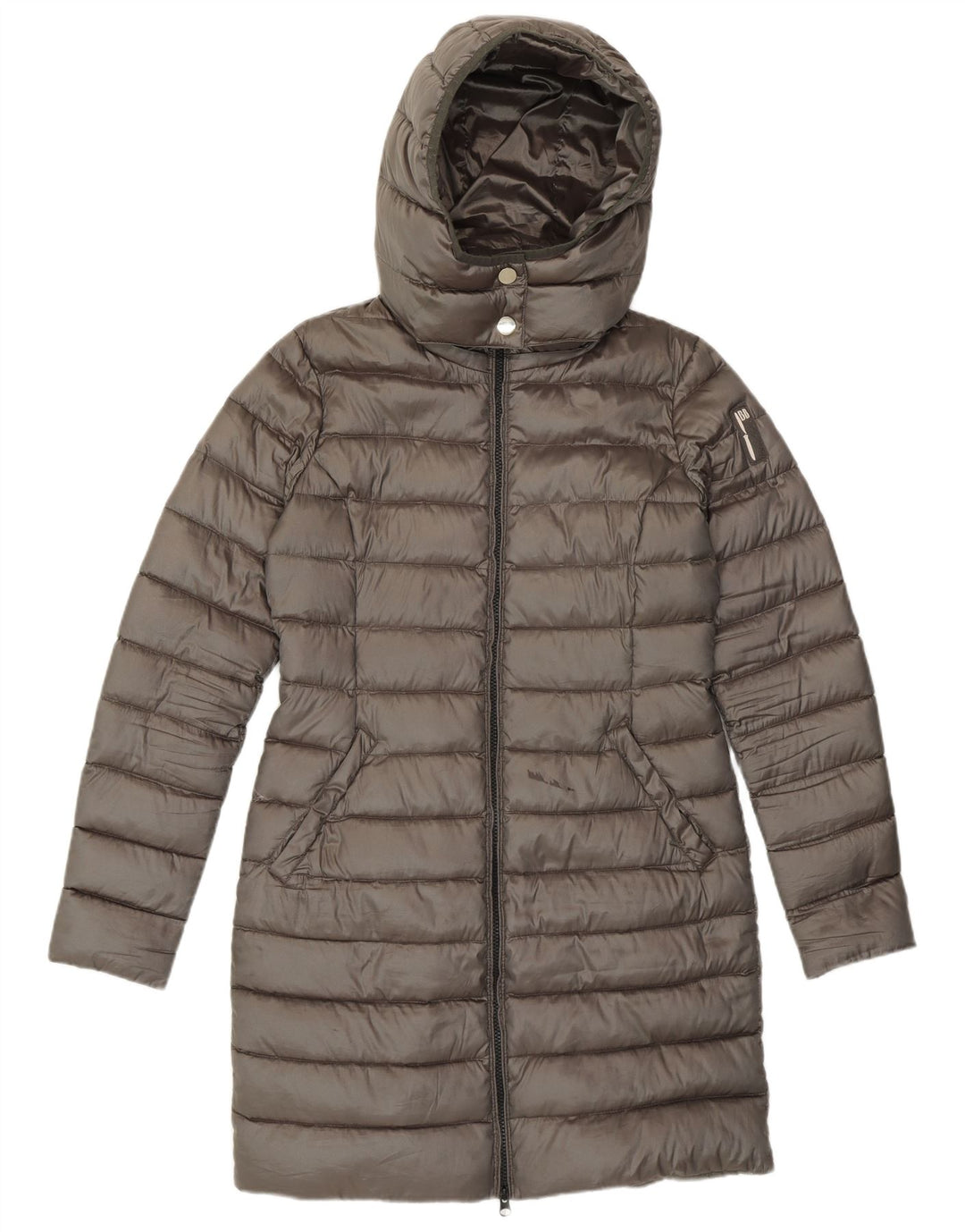 Женское стеганое пальто с капюшоном Bomboogie, размер 1, маленький, серый полиэстер