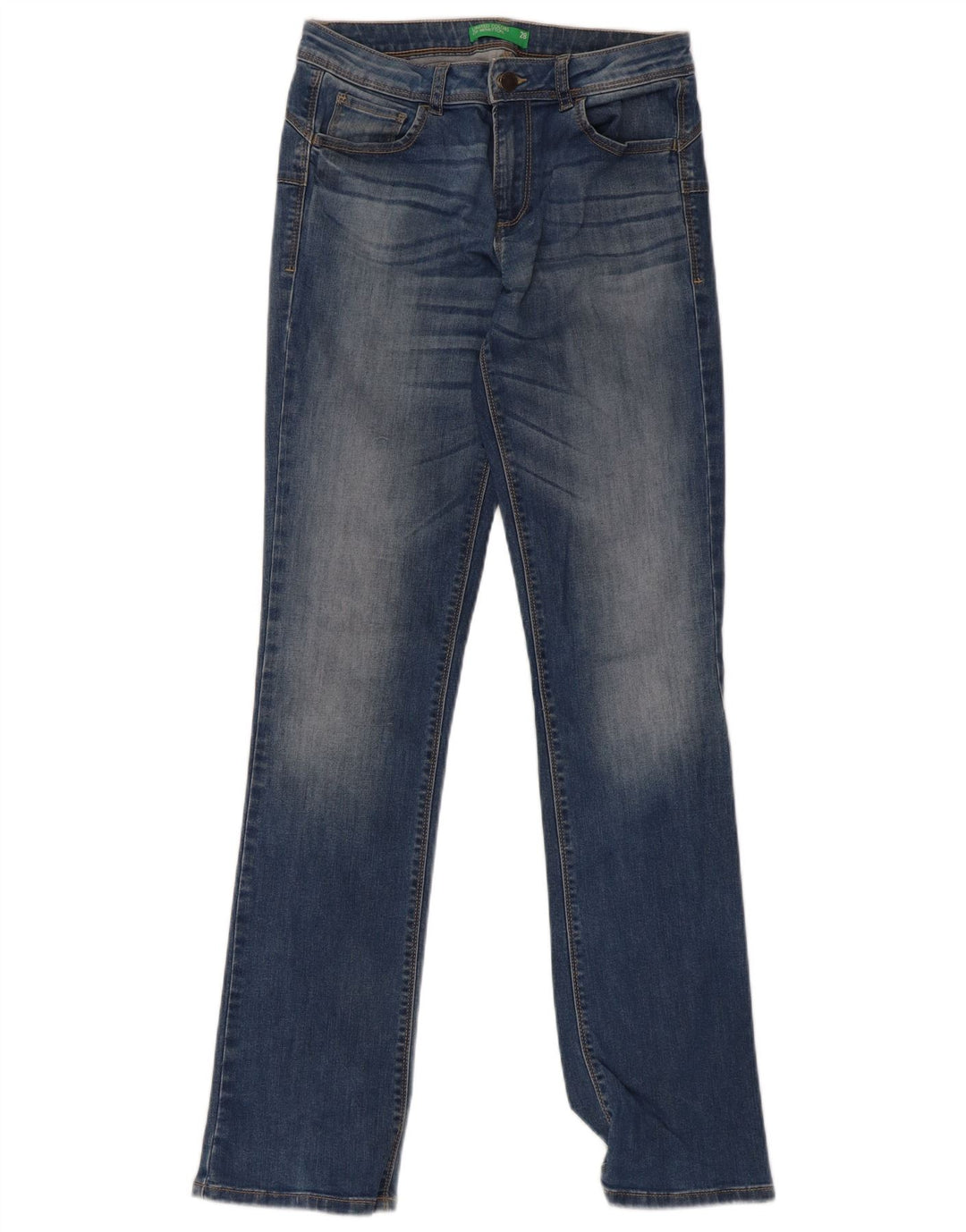 Женские узкие джинсы Benetton W28 L32 синие