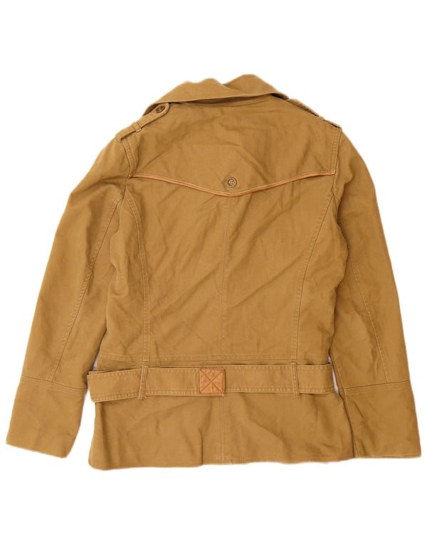 Женское полупальто Massimo Dutti UK 14, средний бежевый, хлопок