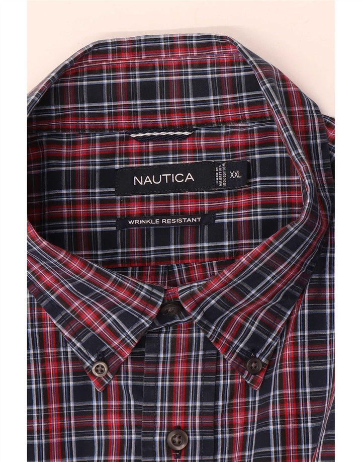 Мужская рубашка Nautica 2XL, темно-синяя клетка, хлопок