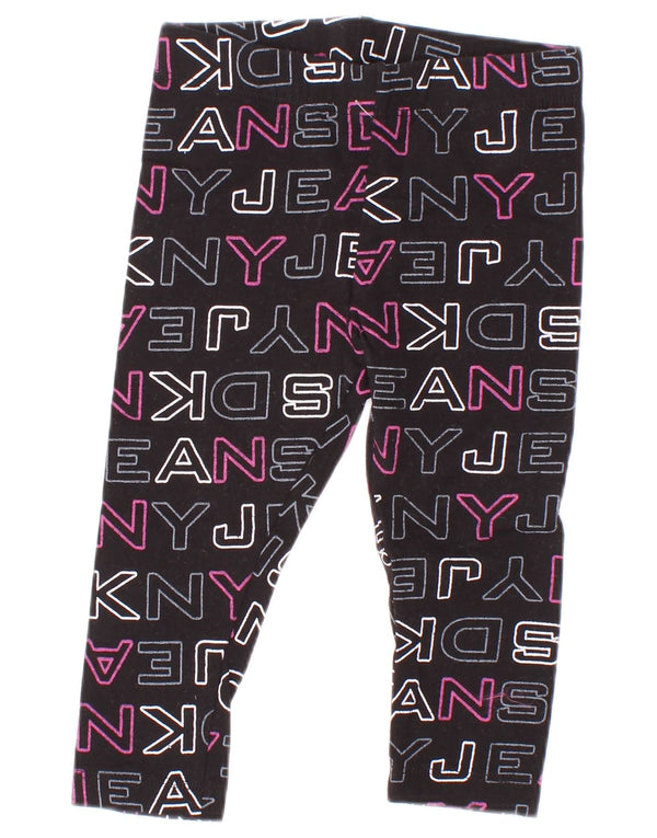 Леггинсы с рисунком Dkny для маленьких девочек 9–12 месяцев, черный хлопок