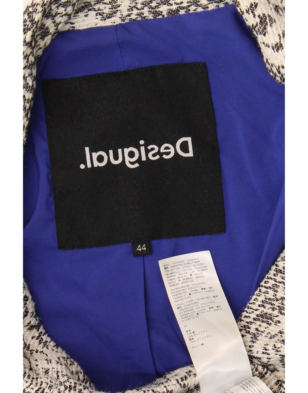 Женское пальто Desigual с абстрактным узором EU 44 XL, белый хлопок