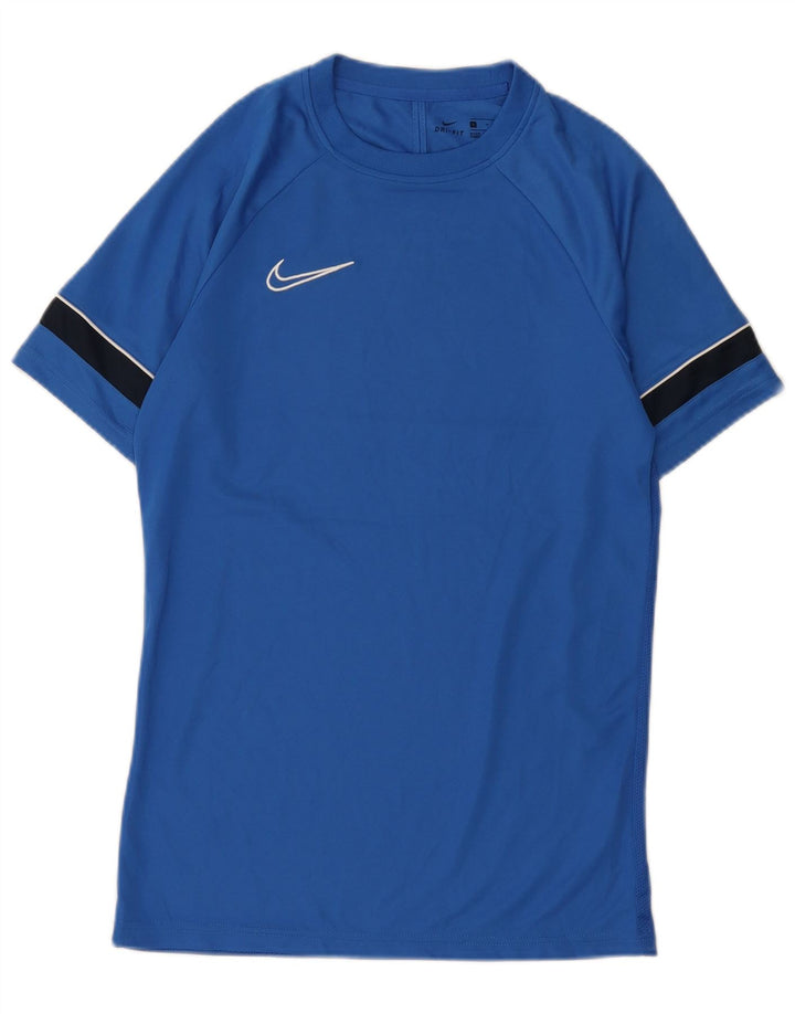 Мужская футболка NIKE Dri Fit, маленький синий полиэстер с цветными блоками