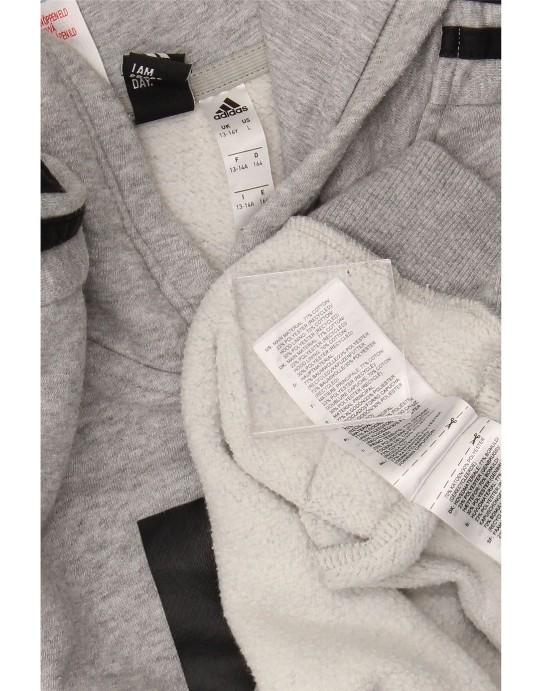 Джемпер с капюшоном ADIDAS для мальчиков 13-14 лет, серый хлопок